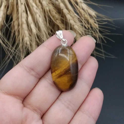 گردنبند نقره چشم ببر اصل معدنی کد 8668