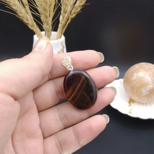 گردنبند نقره عقیق سلیمانی خراسانی اصل معدنی کد 8718