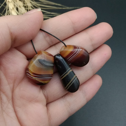 پک گردنبند عقیق سلیمانی اصل معدنی کد 8395