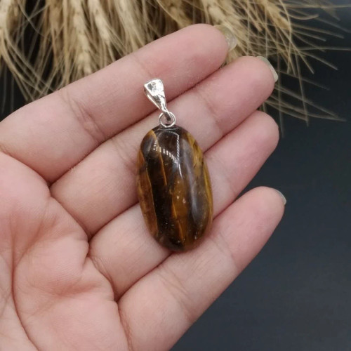 گردنبند نقره چشم ببر اصل معدنی کد 8666