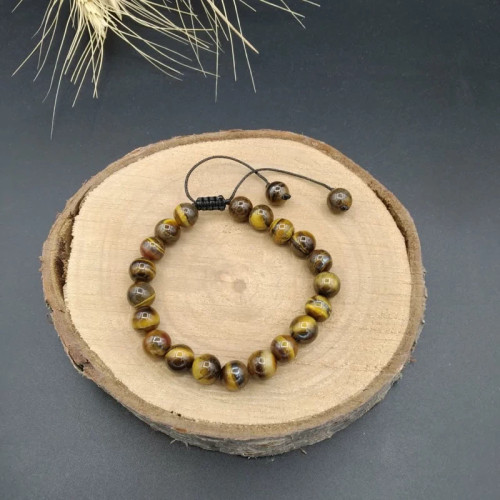 دستبند چشم ببر اصل معدنی کد 7999