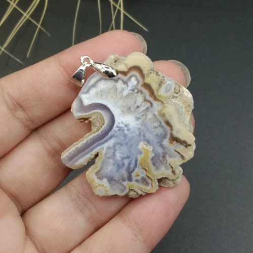 گردنبند اسلایس عقیق شجر اصل طبیعی کد 8467